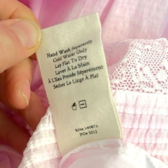 LoveShackFancy Liv Tie Dye Pink Lace Ruffle Mini Dress, Size Large - Picture 8 of 12